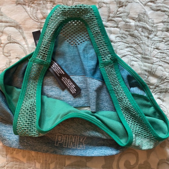 PINK Active blue green sports bra size small - Picture 5 of 7